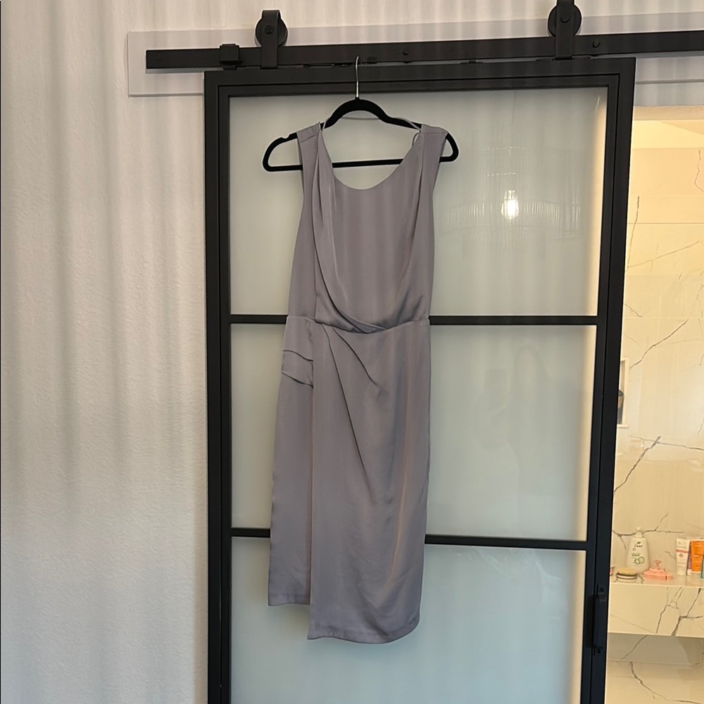 Reiss Purple Asymmetrical Sheath Dress Scoop Neck Sleeveless